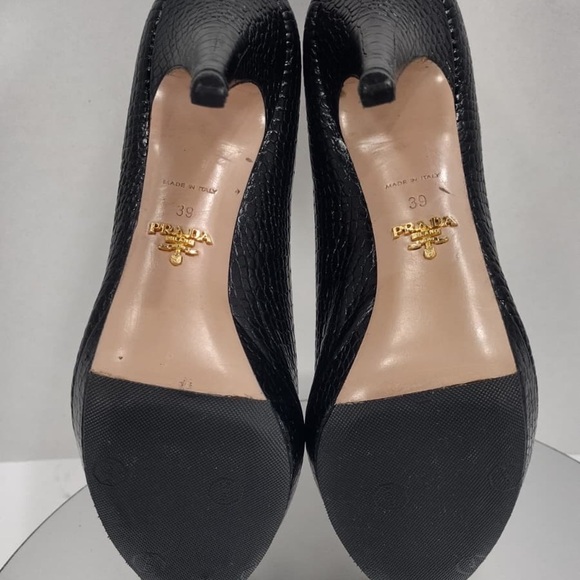 Prada Black Peep-Toe Heels size 9 pre owned good condition - Picture 7 of 15
